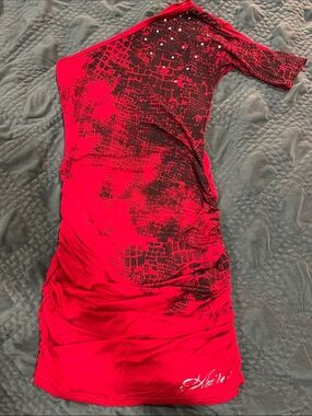 💋Y2k Avirex One-Shoulder Ruched Mini Dress Black Snake Print Mcbling💋